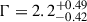Mathematical equation: $ \Gamma =2.2^{+0.49}_{-0.42} $