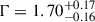 Mathematical equation: $ \Gamma = 1.70^{+0.17}_{-0.16} $