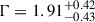 Mathematical equation: $ \Gamma=1.91^{+0.42}_{-0.43} $