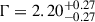 Mathematical equation: $ \Gamma=2.20^{+0.27}_{-0.27} $