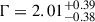 Mathematical equation: $ \Gamma = 2.01^{+0.39}_{-0.38} $