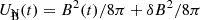 Mathematical equation: $ U_\mathrm{\bar{B}}(t) = B^2(t)/8\pi + {\delta B}^2/8\pi $