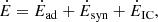 Mathematical equation: $$ \begin{aligned} \dot{E} = \dot{E}_{\rm ad} + \dot{E}_{\rm syn} + \dot{E}_{\rm IC}, \end{aligned} $$