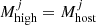 Mathematical equation: $ M_{\mathrm{high}}^{j} = M_{\mathrm{host}}^{j} $