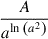 Mathematical equation: $ \frac{A}{a^{\ln{\left(a^{2} \right)}}} $