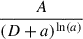 Mathematical equation: $ \frac{A}{(D + a)^{\ln(a)}} $