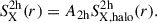 Mathematical equation: $$ \begin{aligned} S_\mathrm{X} ^\mathrm{2h} (r) = A_\mathrm{2h} S_\mathrm{X,halo} ^\mathrm{2h} (r). \end{aligned} $$