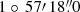 Mathematical equation: $ 1\circ\,57{\prime}\,18{{\overset{\prime\prime}{.}}}0 $