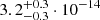 Mathematical equation: $ 3.2^{+0.3}_{-0.3}\cdot10^{-14} $