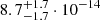 Mathematical equation: $ 8.7^{+1.7}_{-1.7}\cdot10^{-14} $