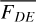 Mathematical equation: $\overline {{F_{DE}}} $
