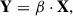 Mathematical equation: $$ \begin{aligned} \mathbf Y = \mathbf \beta \cdot \mathbf X , \end{aligned} $$