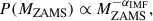 Mathematical equation: $$ \begin{aligned} P(M_{\rm ZAMS}) \propto M_{\rm ZAMS}^{-\alpha _{\rm IMF}}, \end{aligned} $$