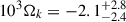 Mathematical equation: $ 10^{3}\Omega_k = -2.1^{+2.8}_{-2.4} $