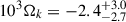 Mathematical equation: $ 10^{3}\Omega_k = -2.4^{+3.0}_{-2.7} $