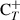 Mathematical equation: $ \mathrm{C}_{T}^{+} $