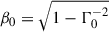 Mathematical equation: $ \beta_0 = \sqrt{1 - \Gamma_0^{-2}} $