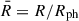 Mathematical equation: $ {\bar R} = R/R_{\mathrm{ph}} $