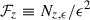 Mathematical equation: $ \mathcal{F}_z \equiv N_{z, \epsilon}/\epsilon^2 $