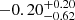 Mathematical equation: $ -0.20^{+0.20}_{-0.62} $