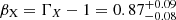 Mathematical equation: $ \beta_{\mathrm{X}}=\Gamma_X-1 = 0.87^{+0.09}_{-0.08} $
