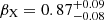 Mathematical equation: $ \beta_{\mathrm{X}} = 0.87^{+0.09}_{-0.08} $