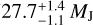 Mathematical equation: $27.7_{ - 1.1}^{ + 1.4}{M_{\rm{J}}}$