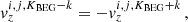 Mathematical equation: $$ v_z^{i,j,K_{\rm {BEG}}-k} =-v_z^{i,j,K_{\rm {BEG}}+k} \, , $$