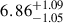 Mathematical equation: $ 6.86_{-1.05}^{+1.09} $