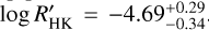 Mathematical equation: $\log R'_{\rm HK} = -4.69^{+0.29}_{-0.34}$