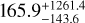 Mathematical equation: $165.9^{+1261.4}_{-143.6}$
