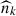 Mathematical equation: $ \widehat{n}_k $