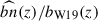 Mathematical equation: $ \widehat{bn}(z)/b_{\mathrm{W19}}(z) $
