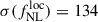 Mathematical equation: $ \sigma(f_{\mathrm{NL}}^{\mathrm{loc}}) = 134 $
