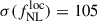Mathematical equation: $ \sigma(f_{\mathrm{NL}}^{\mathrm{loc}}) = 105 $