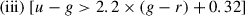 Mathematical equation: $$ \begin{aligned}&\mathrm{(iii)}\ [u - g > 2.2 \times (g - r) + 0.32] \end{aligned} $$