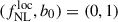 Mathematical equation: $ (f_{\mathrm{NL}}^{\mathrm{loc}}, b_0) = (0, 1) $
