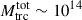 Mathematical equation: $ M_{\mathrm{trc}}^{\mathrm{tot}}\sim10^{14} $