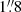 Mathematical equation: $ 1{{\overset{\prime\prime}{.}}}8 $