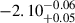 Mathematical equation: $ -2.10^{-0.06}_{+0.05} $