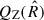 Mathematical equation: $ {Q_{\text{Z}}}({\hat R}) $