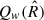 Mathematical equation: $ {Q_{w}}({\hat R}) $