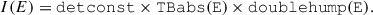 Mathematical equation: $$ \begin{aligned} I(E) = \mathtt {detconst} \times \mathtt {TBabs (E)} \times \mathtt {doublehump (E)}. \end{aligned} $$