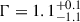 Mathematical equation: $ \Gamma = 1.1^{+0.1}_{-1.1} $