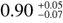 Mathematical equation: $0.90^{+0.05}_{-0.07}$