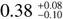 Mathematical equation: $0.38^{+0.08}_{-0.10}$