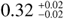 Mathematical equation: $0.32^{+0.02}_{-0.02}$