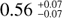 Mathematical equation: $0.56^{+0.07}_{-0.07}$
