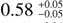 Mathematical equation: $0.58^{+0.05}_{-0.05}$