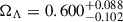Mathematical equation: $ \Omega_\Lambda = 0.600_{-0.102}^{+0.088} $